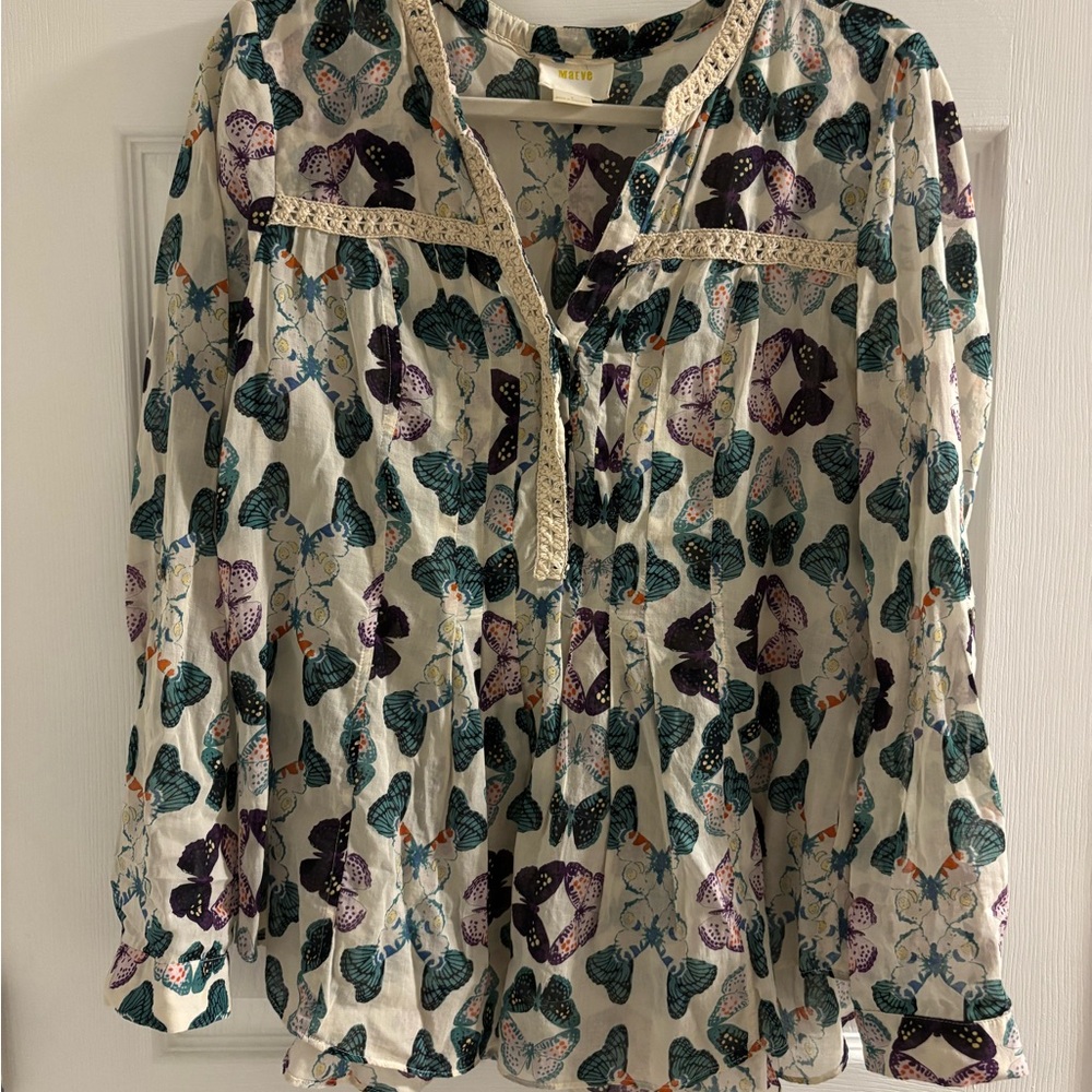 Anthropologie Maeve Buttoned Blouse - Picture 8 of 8
